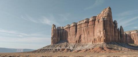 feeling of awe and inquisitiveness that emerges while witnessing distinct rock formations alluding to enigmas of Earth's geological past photo