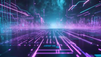 Intricate visualization of big data and machine learning in a futuristic cyberspace atmosphere. photo