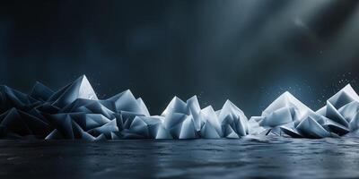 3d rendering of a mountain range with snow photo