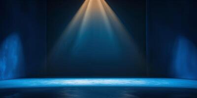 An empty room with a spotlight shining down on it photo