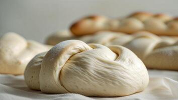 A close up of some bread rolls photo