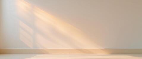 An empty room with sunlight streaming through the window photo