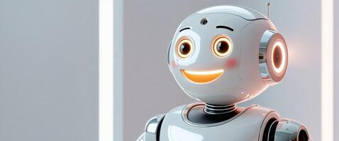 Friendly Robot Character with Smile and Modern Design photo