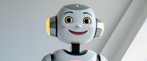 Friendly Robot Character with Smile and Modern Design. photo