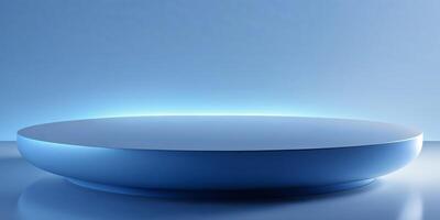 Bright Blue Gradient Lighting on Smooth Surface photo
