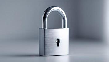 Shiny padlock symbolizing data protection in digital security. photo