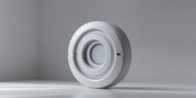 A white circular object on a table photo