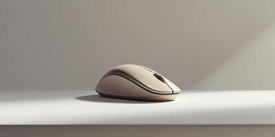 Smooth Finish Compact Optical Mouse on Surface. photo