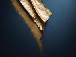 an image with gold texture on a dark blue background. photo