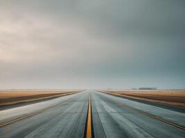 Empty Runway Under Grey Sky in a Remote Location photo