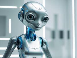 Futuristic Robot Creature Exploring Machinery photo