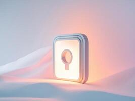 A light is shining on a square object photo