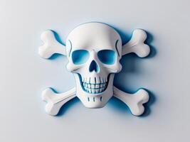 A skull and crossbones on a white background photo