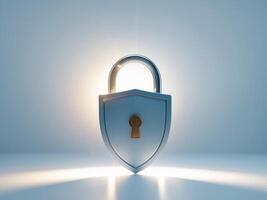 A lock with a keyhole on a white background photo
