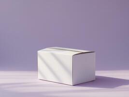 White box on purple background photo