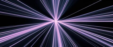 Abstract background with colorful light streaks on a black backdrop. photo