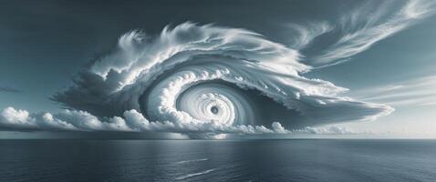 Hurricane forming over the ocean captured from space during daylight hours photo