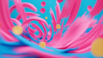 Abstract Colorful Background with Pink and Blue Brushstrokes and Circles photo