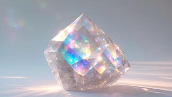 Crystal Texture Faceted Experience with Glow with Iridescent. photo