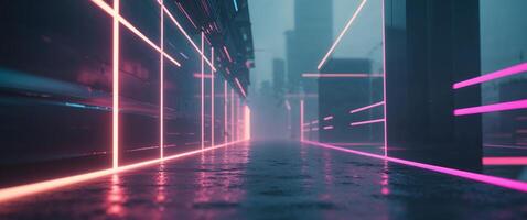 Abstract futuristic techno vibes in neon photo