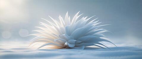 A plant is sitting in the snow photo