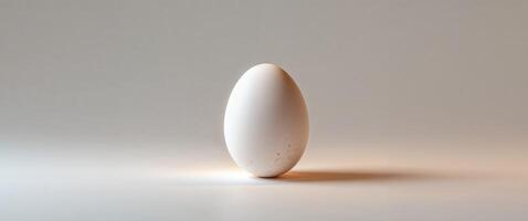 Soiled white egg on a white backdrop with a clipping path. photo