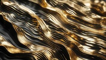 A close up of a gold and black wave photo