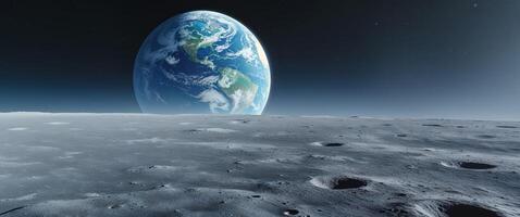 The earth is seen from the moon photo