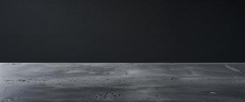Dark Grey Concrete Tabletop on a Black Background photo