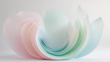 Pastel colored curved layers creating a modern abstract design photo