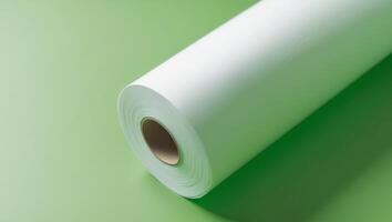 a close up of a green background with a roll of paper photo