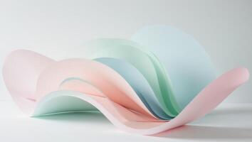 Pastel colored curved layers creating a modern abstract design. photo