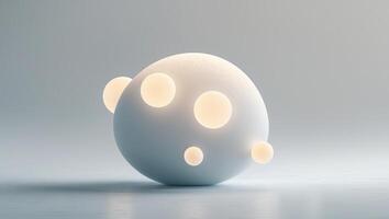 luminous abstract form with glowing orbs. photo