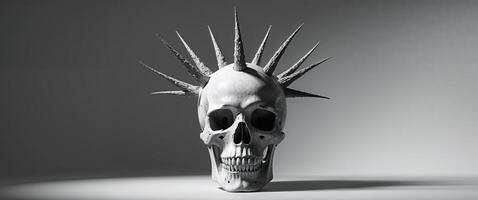 A skull with spikes on it's head photo
