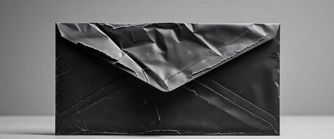 An envelope with a torn piece of paper inside photo