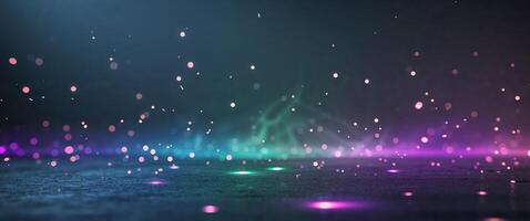 Dark Abstract Gradient Background with Light Spots and Neon Effects. photo
