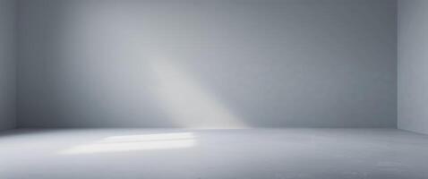 Empty room with white walls and light coming in from the window photo
