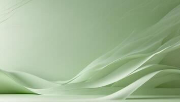 3d rendering of a green wall with white paper photo
