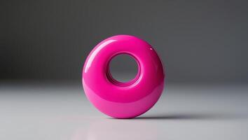 Bright Pink Location Marker with Glossy Surface and Round Cutout photo