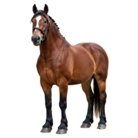 Studio Shot of a Brown Horse with White Stripe on Face png