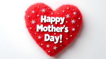 Happy mother's day text on a red heart shape photo