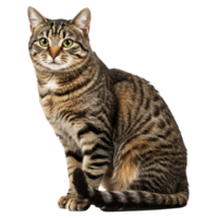 Majestic Tabby Cat Sitting Serene png