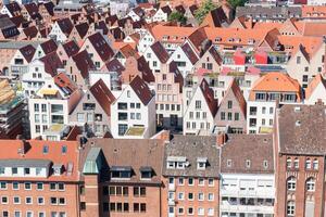Lubeck, Germany-august 12, 2022-view of Lubeck from the St. Peter's tower. photo