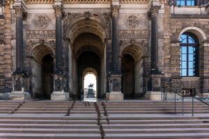 Dresden, Germany-august 16,2022-view of the vast Zwinger complex, one of the most important baroque monuments in the city, during a sunny day photo
