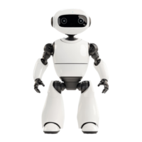 Friendly humanoid robot with expressive eyes and rounded shape png