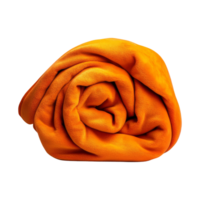 Rolled Up Soft Orange Fabric Wrap for Cozy Atmosphere png