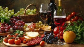 Italian Food and Wine Still Life photo