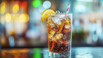 Refreshing Iced Tea with Lemon. A Sparkling Summer Drink photo