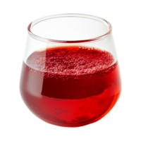 Refreshing Sparkling Red Beverage in Clear Glass Cup png