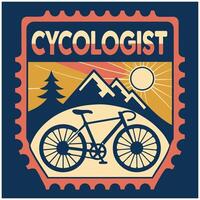 Cycologist Text and Bicycle Graphic Tee for Cyclists vector
